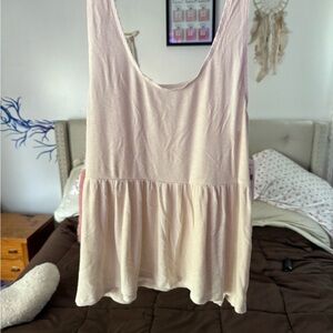 American Eagle Outfitters Cream Tiered Sleeveless Tank